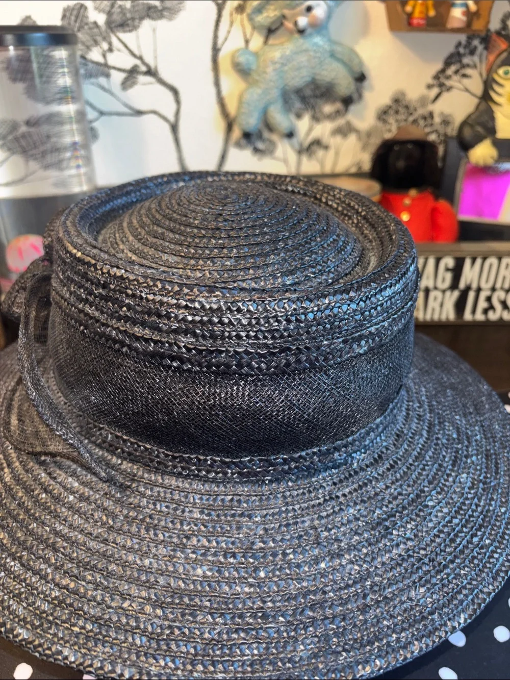 EUC VINTAGE  Betmar New York straw dress hat, featuring a classic wide brim and